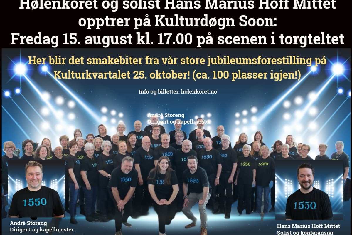 Konsert - Velkommen til Kulturdøgn Soon. Hølenkoret åpner ballet på torgscenen!