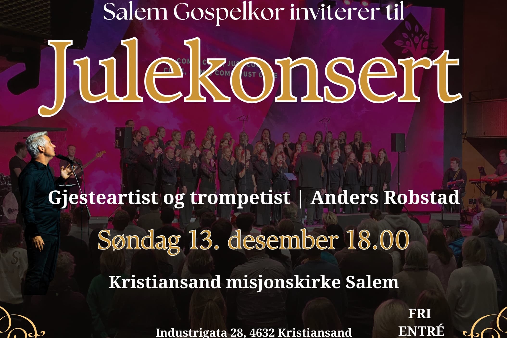 Konsert - Julekonsert med Salem Gospelkor og Anders Robstad